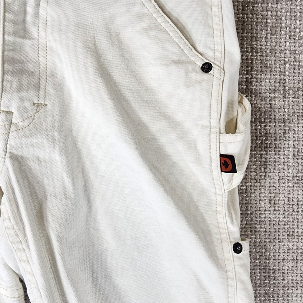 Dovetail Workwear Maven Slim Carpenter Shorts Womens 4 White Canvas 29x11 - Picture 3 of 13
